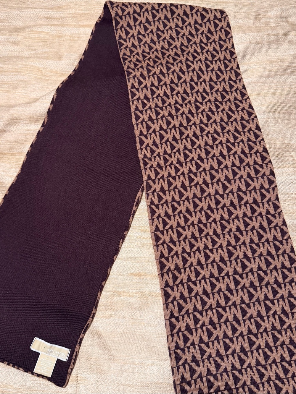 Michael Kors Brown MK Logo Scarf